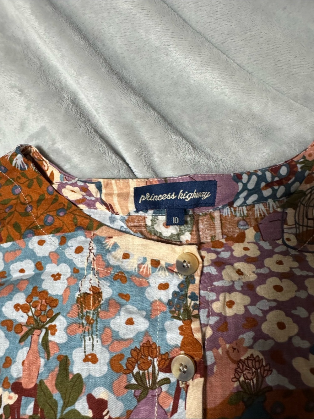 (Altered) Princess Highway cat print smock dress - Picture 2 of 8